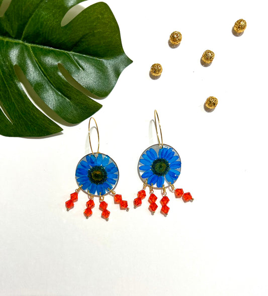 Fire and Water Daisy Hoops