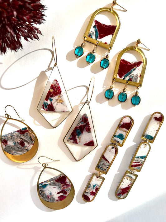 Burgundy Marble and Brass Collection